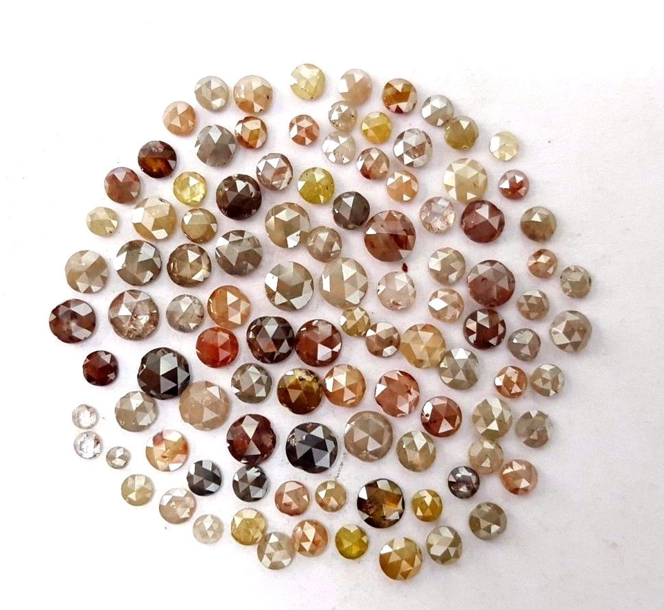Natural Diamond Lot Mix Color Round Rosecut 10tcw Scoop 3.0-3.5mm Wholesale Rate - Image 2 of 4