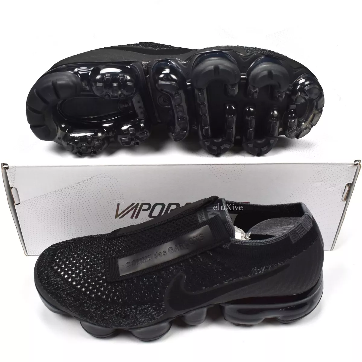 NWT Nike Comme des Garcons Air Vapormax FK CDG Triple Black Sneakers 5 AUTHENTIC