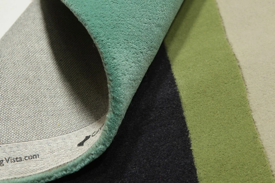 Alfombra alfombra suave 100 % lana acolchada a mano dinámica como nueva Foto 3 de 4