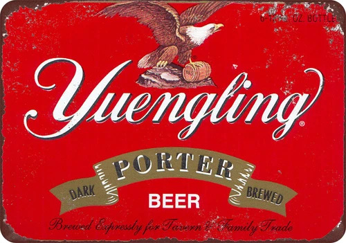 Yuengling Porter Beer Vintage reproduction metal sign 8 x 12