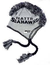 Seattle Seahawks Beanie Stocking Cap Youth Kids Mohawk Hair NFL Football Hat