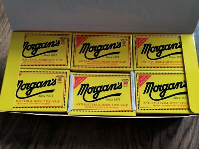 12 Stück Morgan's Anti Bacterial Medicated Soap je 80g.         100g=5E :
