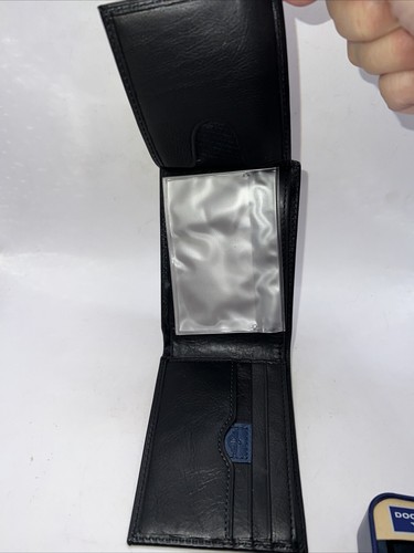 Dockers Genuine Leather Men's Wallet Pull Out ID Trifold Black New In Tin Box - Picture 5 of 8