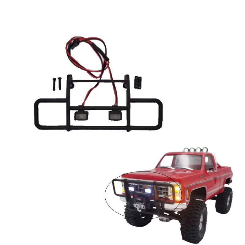 Front Bumper Bar With Led Light+Electric winch For Traxxas 1/18 Trx4m