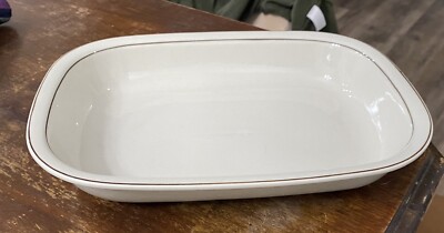 Arabia Fennica Rectangular Baker Casserole Dish 12'' Pottery Beige Finland