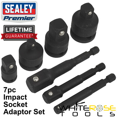 Sealey Impact Socket Adaptor Set 7 Pcs Step Up/Down Reducers Converter