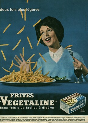 Alte Reklame Pommes Vegan 1961 aus Zeitschrift