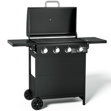 Kingchii DBR204C 4-Burner Propane Grill, 38,000 BTUs Gas Grill with Foldable