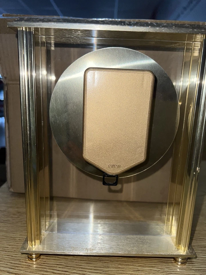 BULOVA Mantel, Shelf Or Table Quartz Bright Brass Clock (NO Pendulum) B1704 - Image 4 of 4