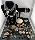 1LB VINTAGE Costume Jewelry Lot Rhinestone + SOME SIGNED Weiss Karu STAR Austria