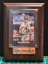 2007 Topps - Joe Mauer #325 Minnesota Twins Mounted in Wood Plaque (RARE) (JU)