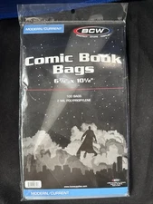 100 BCW Current / Modern Comic Book Poly Bags sleeves