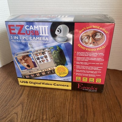 VINTAGE Ezonics EZ Web Cam III Model EZ-306 - Beige 3 in 1 PC Camera