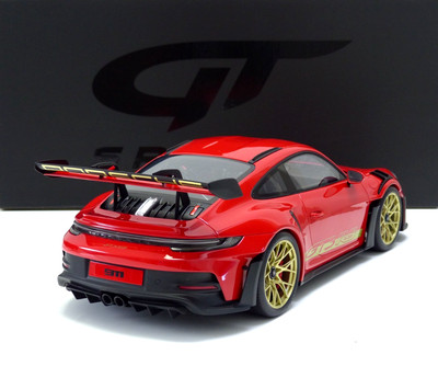 Porsche 911 (992) GT3 RS Coupe 2021 red / gold wheels 1:12 GT939 GT-SPIRIT