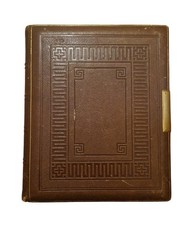 VICTORIAN LEATHER PHOTO ALBUM ORIGINAL LOCK & KEY CABINET CARDS CDVS SEE DESC