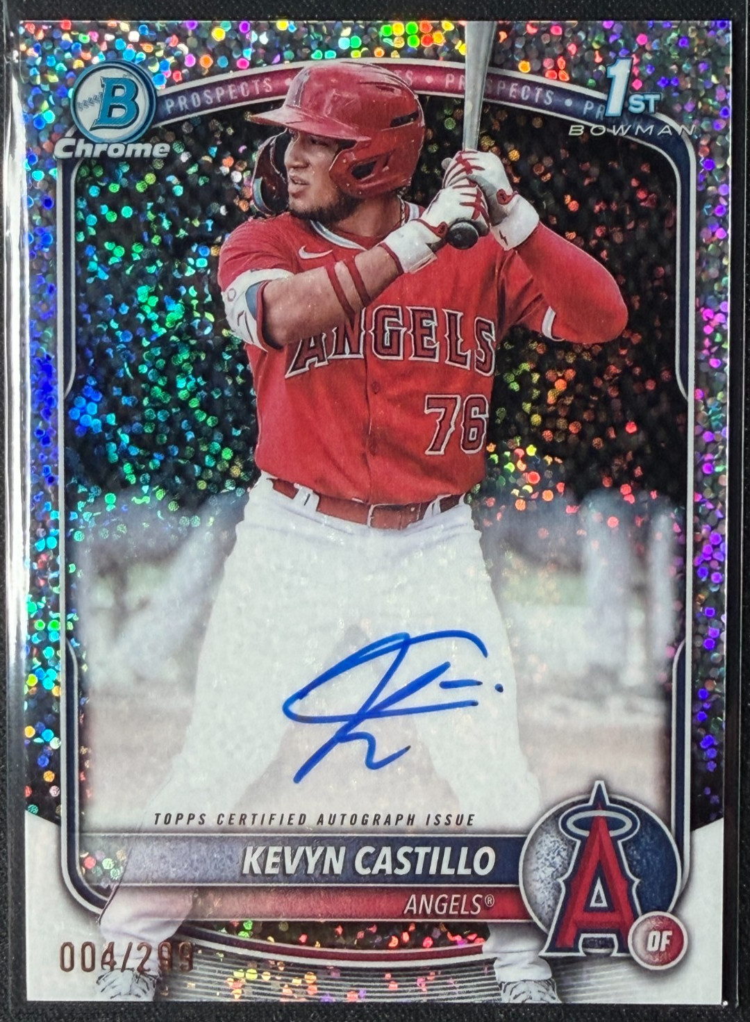 2025 Bowman Chrome 1st Kevyn Castillo Speckle Refractor Auto /299