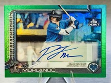 🐠⚾️PJ MORLANDO 2025 Topps Pro Debut Green Foil Auto SP /99 #MIAMI MARLINS!⚾️🐠