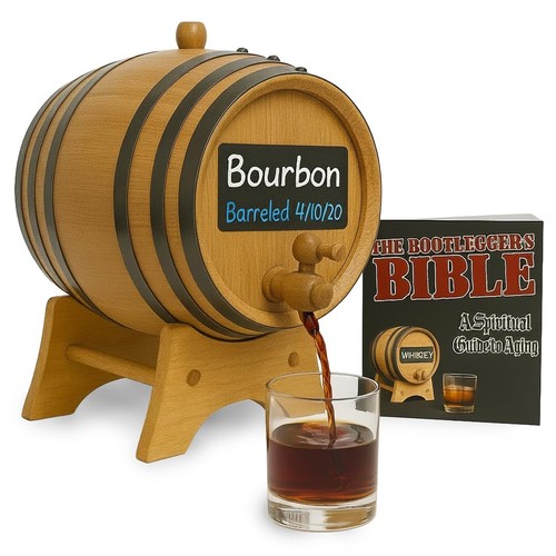 1 Liter Mini Charred American Oak Whiskey Aging Barrel Dispenser 1 Liter