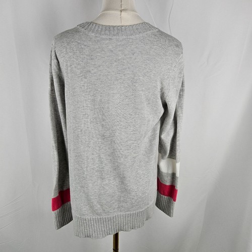 Lisa Todd Cotton Crew Sneak Attack Sweater Size Medium, Side Zipper To Stripe - Picture 5 of 12