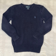 Polo Ralph Lauren Kids Small Navy Blue Crew Neck Long Sleeve Sweater Gently Worn
