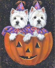 Precious Pets Garden Flag - Westie Halloween 12" x 18" ~ Charity!