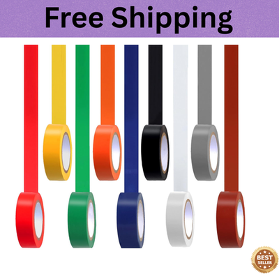 #ad 9 Pack Coloured Electrical Tape Electrical Tape Colours Water Sun and Oil Res $9.09
