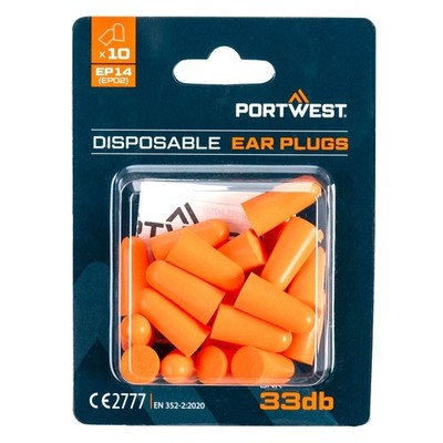 Ohrstöpsel Portwest EP14 SNR 33dB PU Form Einfacher Sitz Lärmschutz 10 Paare
