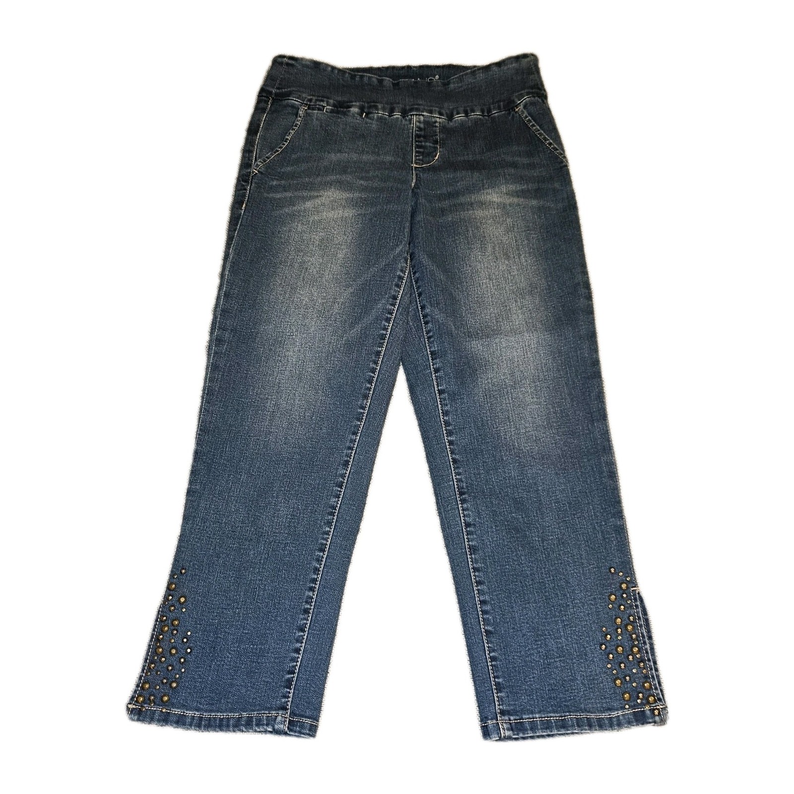 JAG Jeans Women’s Size 8 Pull-On High Rise Cropped Straight Leg Blue Denim Pants