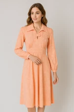 Vintage 70s Peach Floral Maxi Dress Boho Cottagecore Prairie Retro Disco XS/S