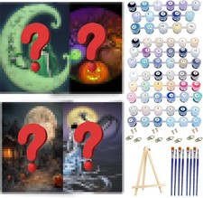 Mystery 4-Pack Paint by Numbers Kit for Adults, Framed Canvas DIY Art Set