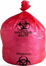 20-30 Gallon Red Infectious Waste Liner Biohazard Bag, 1.5 Mil 30"x36" 80 Pieces