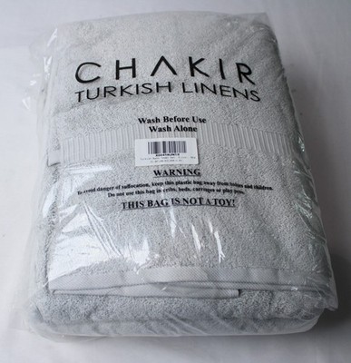 Chakir Turkish Linens Unisex 2-Pack Bath Towel Set AP2 Silver One Size