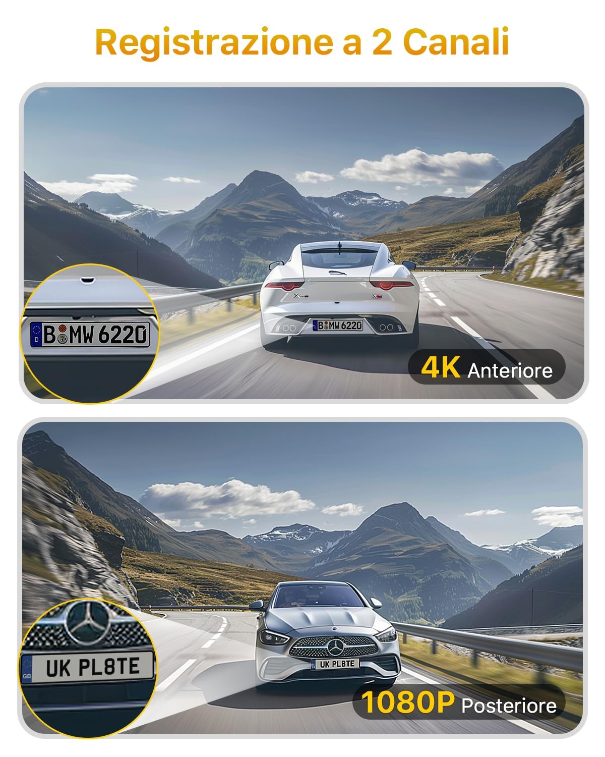 GKU - 4K Dash Cam Auto 5g WIFI Telecamera per Auto con Sd 64G 1.47 Schermo IPS GPS - Miniatura 23