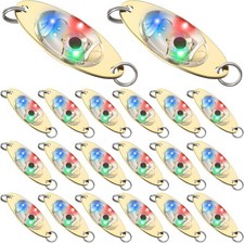LED Fishing Lures Fishing Spoons Underwater Flasher Bass Halibut Saltwater Troll