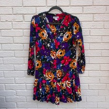 Vintage Express Compagnie Internacionale Floral Pleated Minidress Size Small