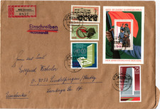 DDR 1974 registered cover Yvert 1570+1566/67+1569+SS 34 (4343)