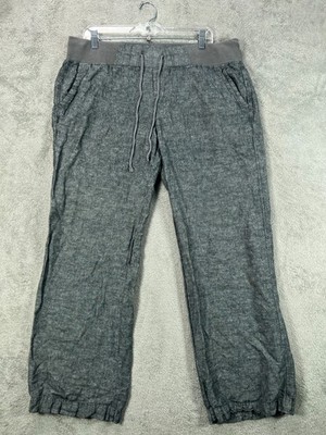Soho New York Company STREET Pant Womens Large Gray Wide Leg Linen Pants 37W 31L
