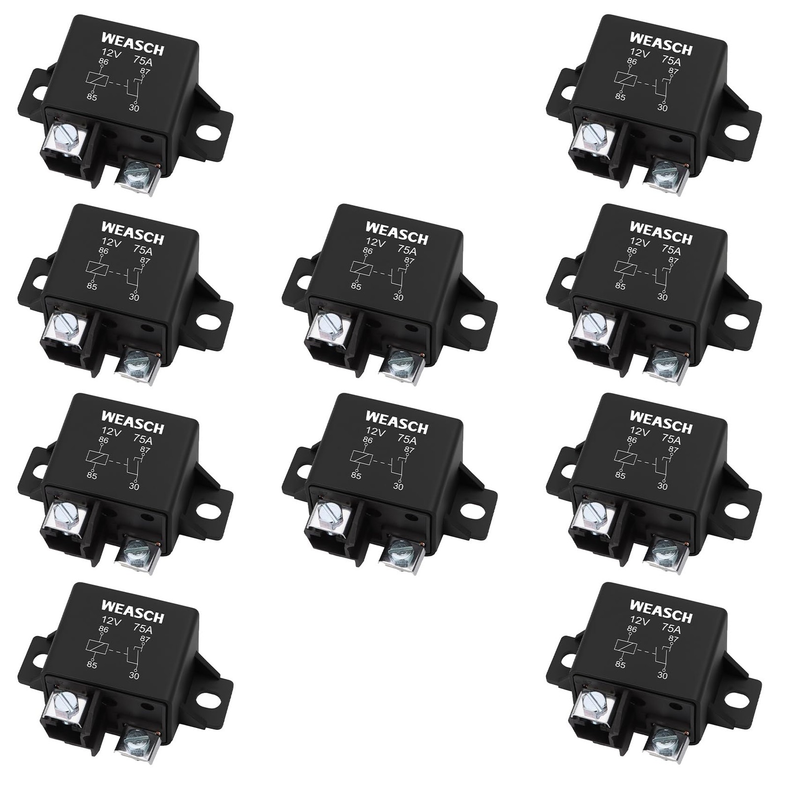 Weasch 0332002168 Power Relay 12V 75A 10Pack for V23232-D0001-X001