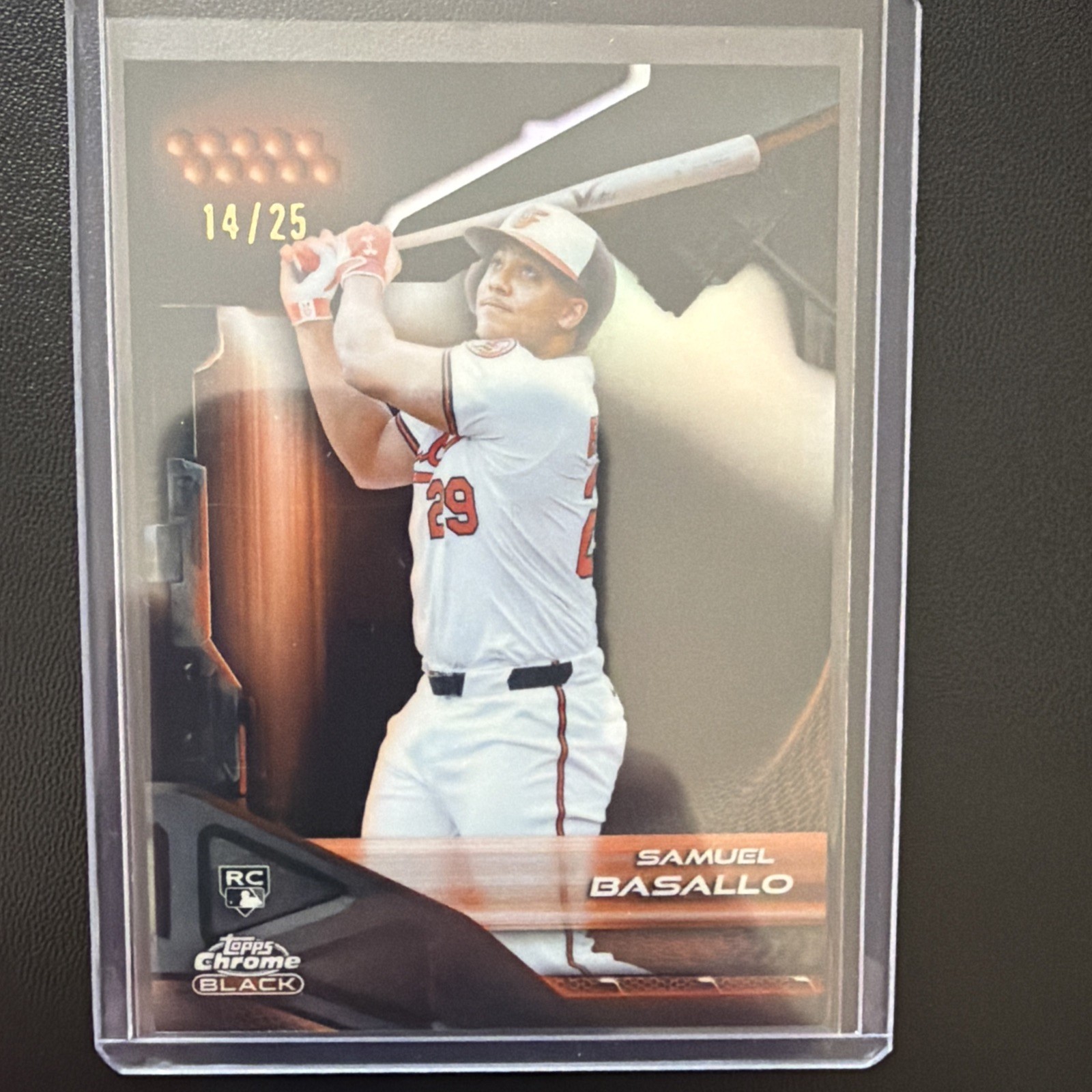 2026 Topps Chrome Black Samuel Basallo - Orange Refractor/25 - Orioles RC SP
