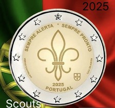 Portugal  Coin 2&euro; Euro 2025 Worldwide Scouting Always Prepared Scouts Escuta