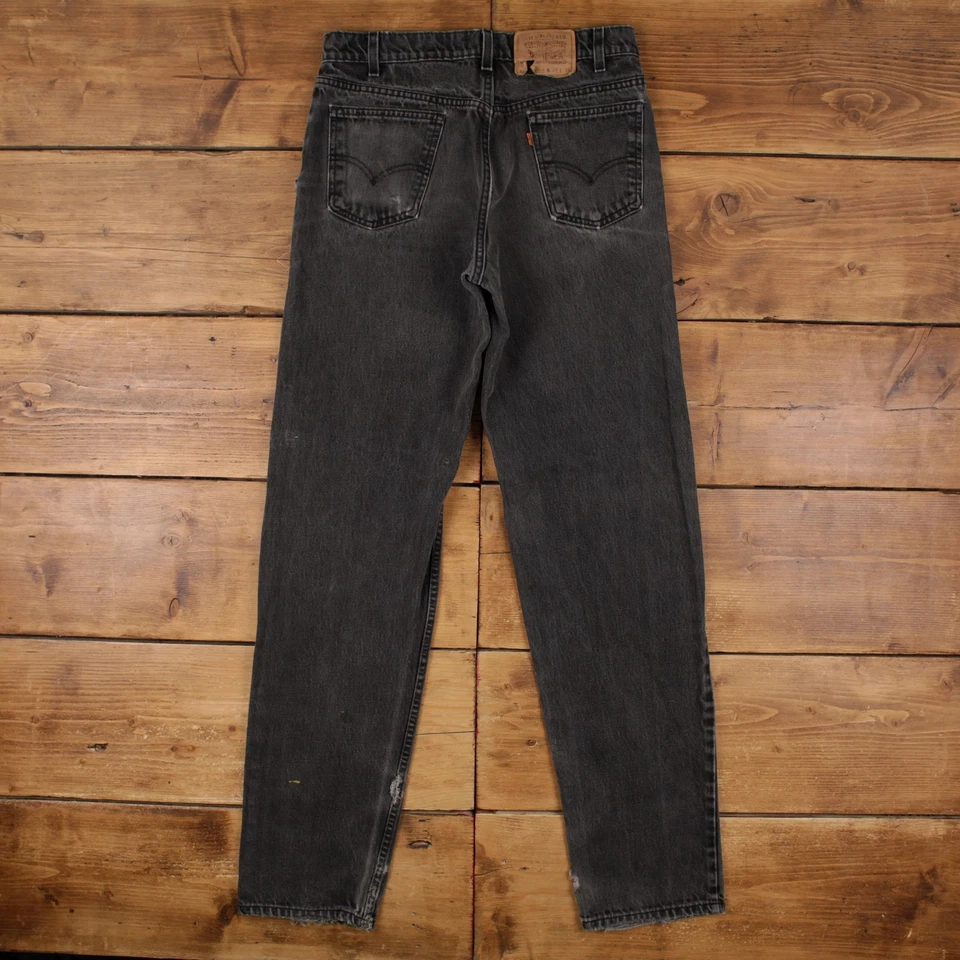 Vintage Levis 555 Jeans 34 x 36 USA Made 90s Dark Wash Straight Grey Denim - Image 2 of 4