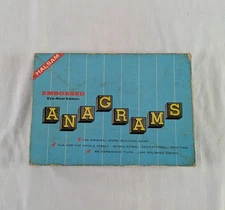 HALSAM Vintage Anagram Game Set No.401 Embossed Tile Word Game RARE 1930's