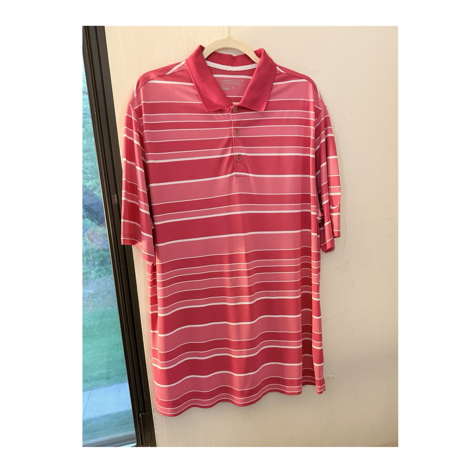 Nike Golf Tour Performance Dri-FIT Moisture Wicking Striped Polo Men's XL