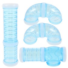 1 Set Reusable Plastic Hamster Cage Tube Maze Connector Blue for Pets