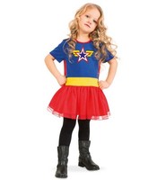 Fasching KostüM Superheldin Wendy 1-Tlg. Kleid Mit Schleppe 104