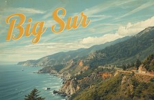 Big Sur, California MODERN Vintage-inspired Postcard D39