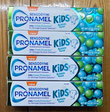 4 X SENSODYNE PRONAMEL KIDS BUBBLE TWIST CAVITY PROTECTION TOOTHPASTE 4oz