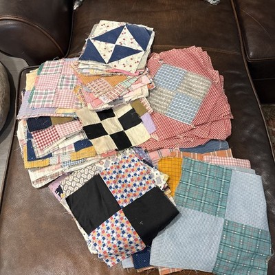 178 Charming Vintage Fabric Patch Quilt Blocks -Various Sizes