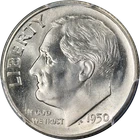 1950-S Roosevelt Dime PCGS MS66 FB Blazing White Gem Strong Strike