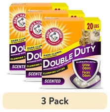 (3 pack) ARM & HAMMER Double Duty Cat Litter, Advanced Odor Control Clumping